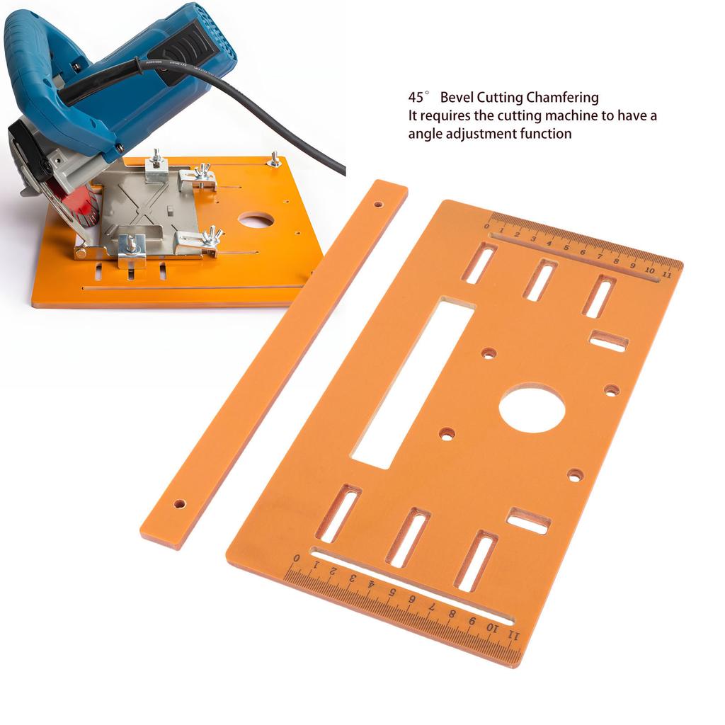 Cutting Machine Base Board 90° and 45° Cut Punching Design 28x15cm 0-9.5cm Range Circular Saw Base Plate for Woodworking Tasks