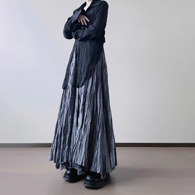 

Женская винтажная юбка Y2k одного размера, темная, оверсайз, плиссированная, асимметричная юбка One Size темно-синий