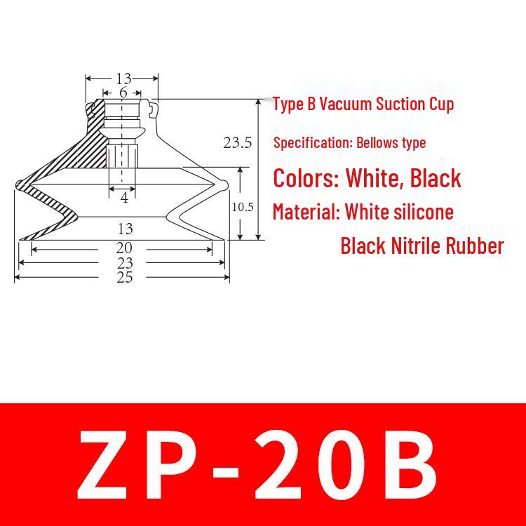 SMC ZP20BS/N Double-Layer Vacuum Suction Cup for Robotic Arms - Bellows Type Pneumatic Accessories