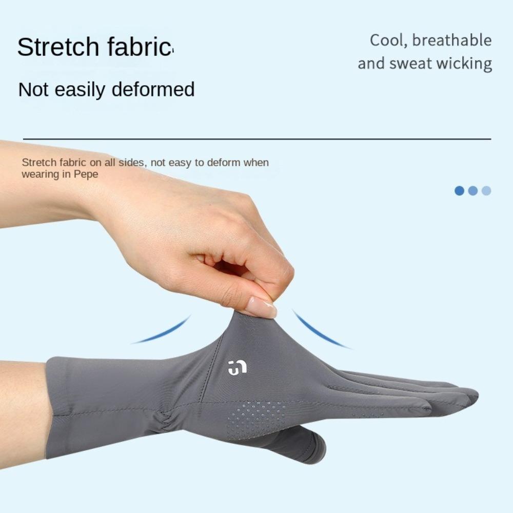 Anti-UV Sunscreen Gloves Touch Screen Driving Mittens New Ice Silk Gloves  Summer