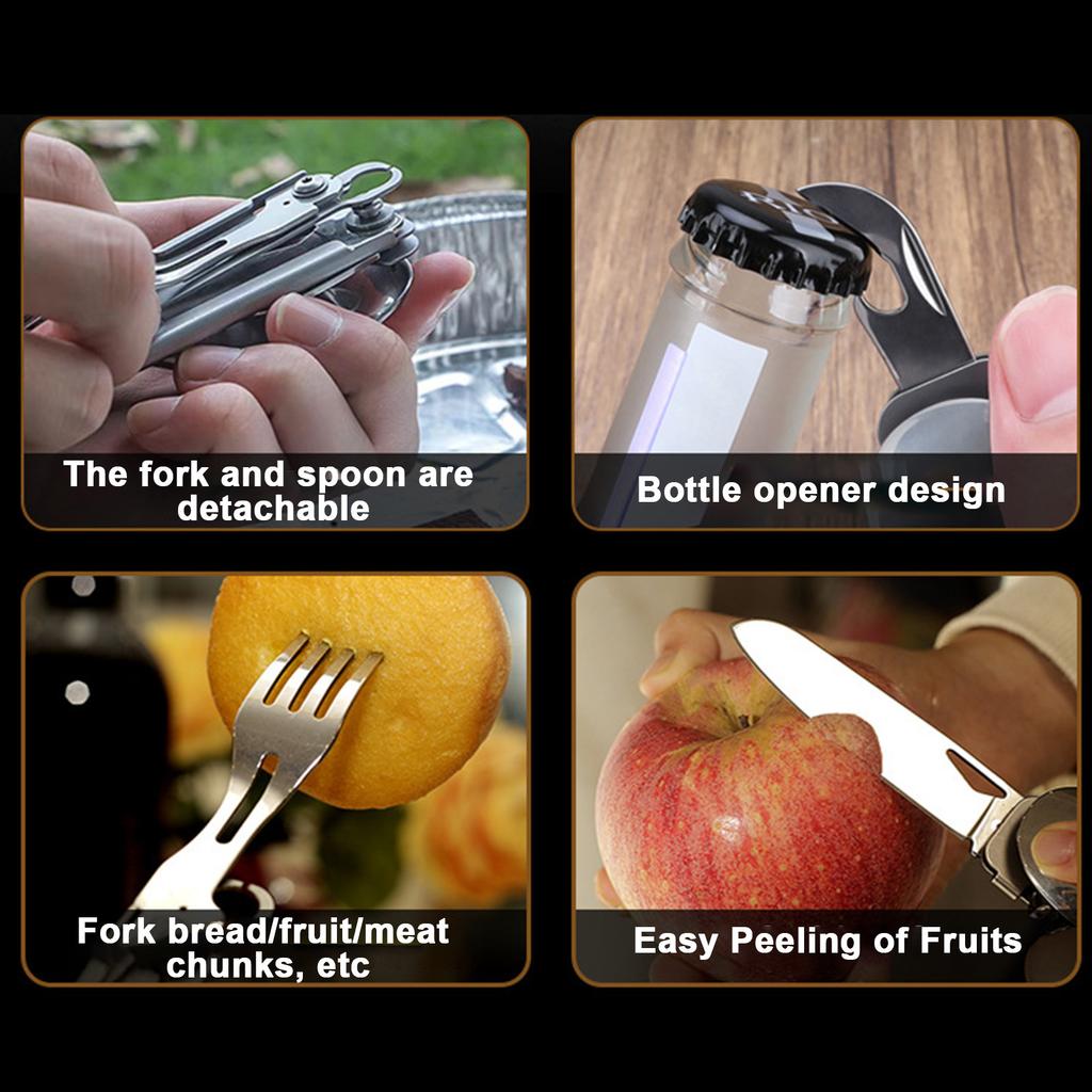 Outdoor Portable Folding Cutlery Set Spoon Fork Knife Compact Camping Picnic Travel Utensils Lightweight