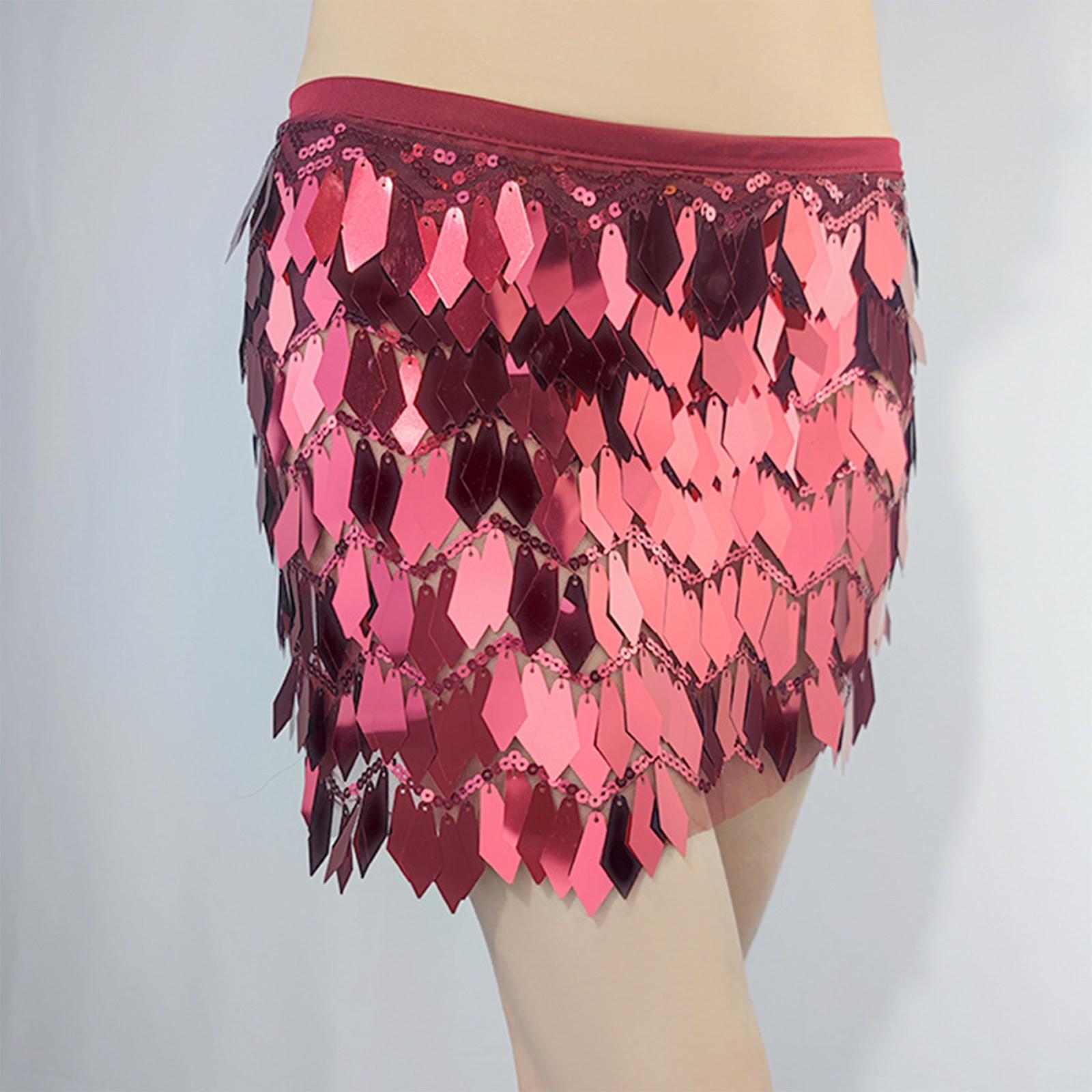 

Женский сексуальный шарф с высокой талией и пайетками для талия, пайетки для танца живота One Size арбуз красный