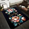 Elegant Floral Carpet with "For You" Text and Vibrant Peony Design Suitable for Use As an Anti-slip for Living Room Bedroom Sofas