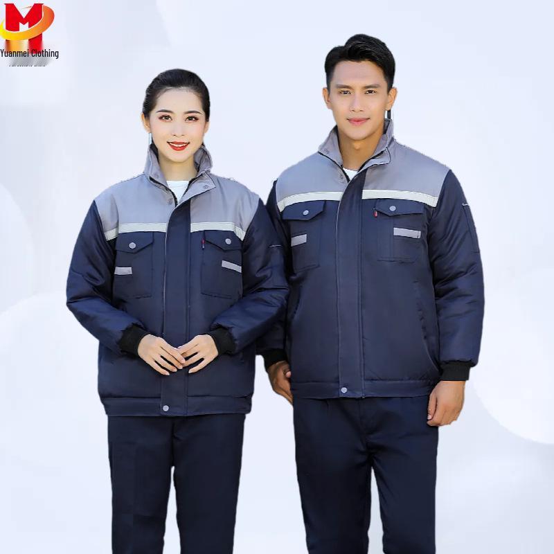 Winter-Proof Reflective Cotton-Padded Jacket with Wear and Dirt Resistance