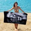 Vuur en IJs Leeuwenprint Strandlaken Gesplitst Ontwerp Handdoek voor Mannen en Vrouwen Ideaal voor Zomerse Stranduitjes en Buitenactiviteiten
