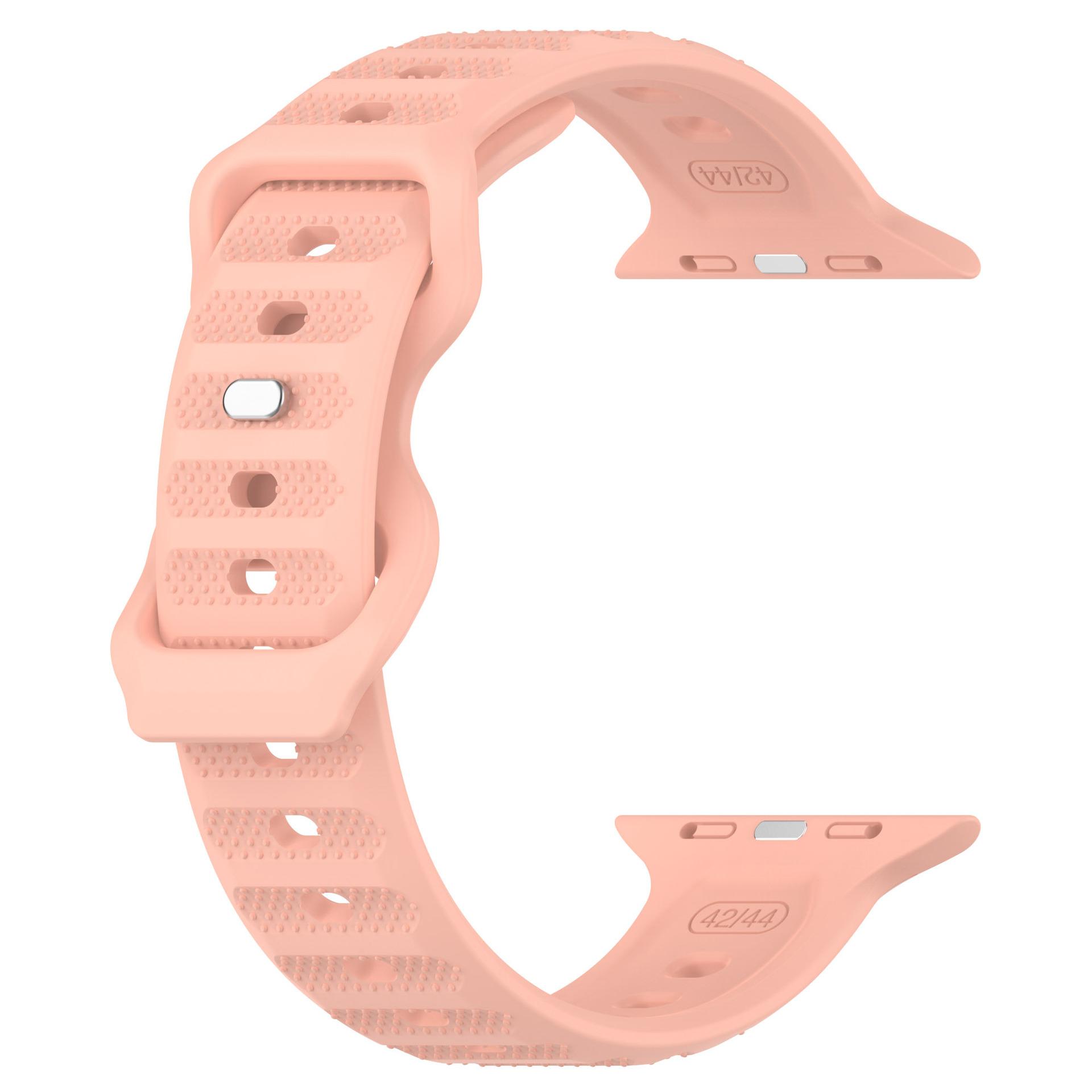 

KALEBOL Dots Silicone Strap for Apple Watch Series 10 9 8 7 SE 6 5 4 3 2 1 42mm 41mm 40mm 38mm Reverse Buckle Watch Band Pink