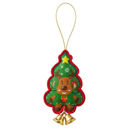 Holiday Hanging Decorations Christmas Santa Gingerbread Keychain, Cute Stuffed Tree Ornament with Festive Decor Metal Bell, Fireplace