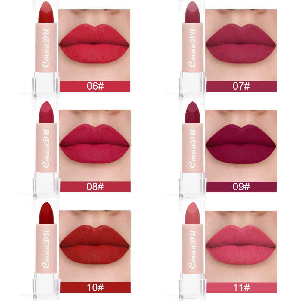 15 kolorów matowe szminki wodoodporne, długotrwałe seksowne czerwone pomadki do ust makijaż brązowe aksamitne pigmenty odcień ust Profissional Cosmetic