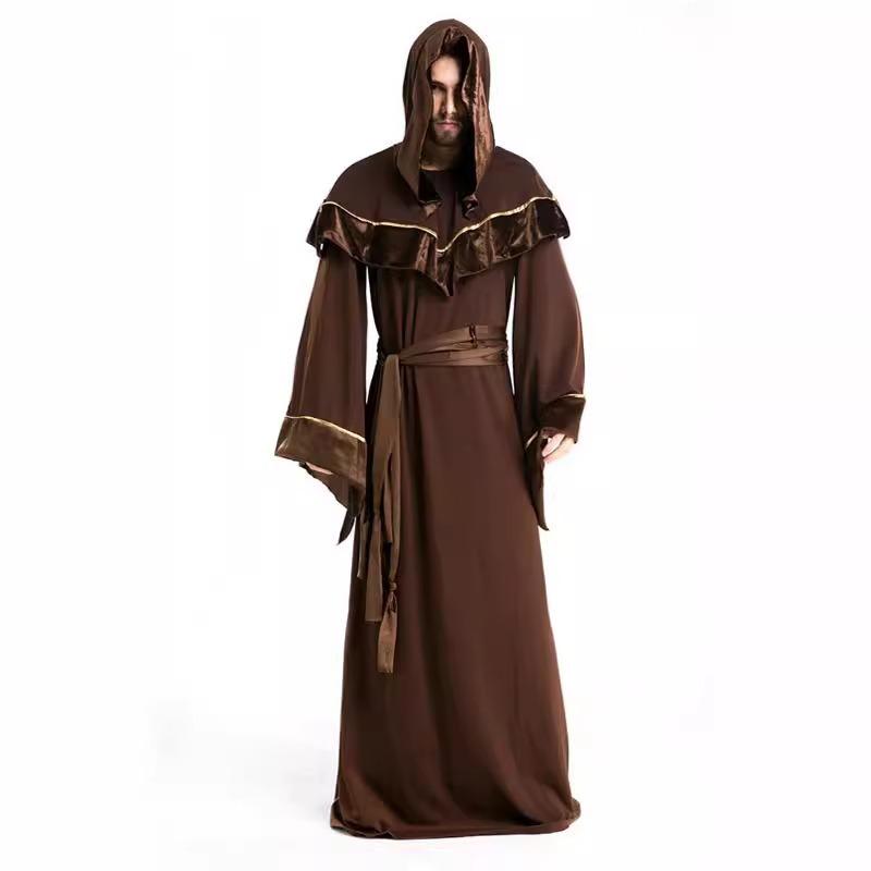 Halloween Adult Costumes Men's Wizard Robe Cape of Death Clothes Wizard Witch Show Costumes