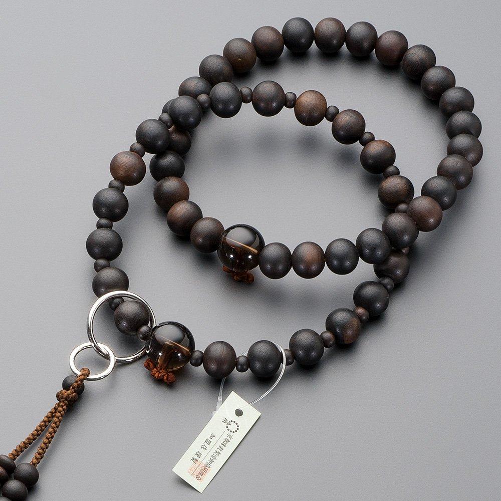 Buddhist Altar Store Takita Shoten Prayer Beads Pure Land Sect Authentic Rosary Beads Striped Ebony Brown Crystal Made Jodo 9 Dimensions Pure Silk