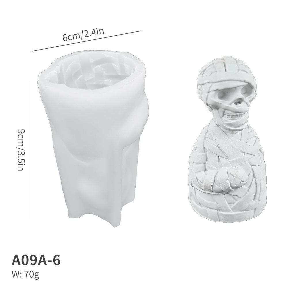 Flower & Halloween Silicone Mold: Ghost, Bat, Skull, Pumpkin for Candle & Plaster Ornaments