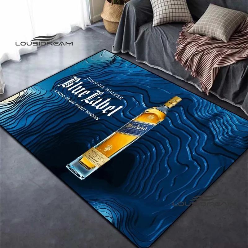 Johnnie Walker Whisky Carpet and Rug Modern Bar Living Room Bedroom Large Area Soft Carpet Study Porch Bedside Non-slip Mat