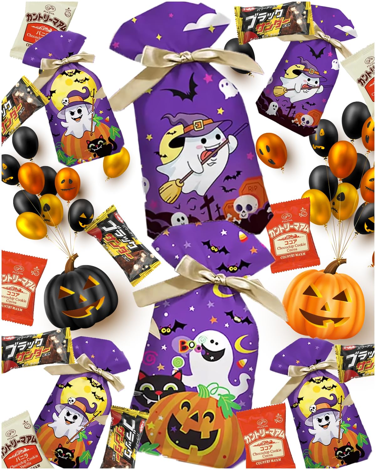 

Сладости на Хэллоуин в индивидуальной упаковке 8 штук, подарочная упаковка с лентой и привидением, предварительно упакованные сладости в большом количестве, подарочные конфеты для вечеринки