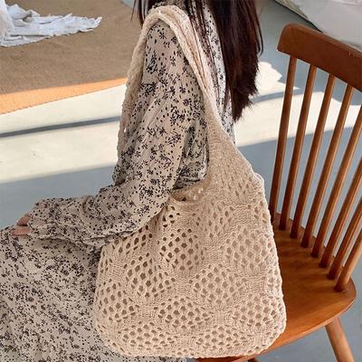 Vintage Knit Bag Dámská taška Hollow Weave Bag Tote Bag taška přes rameno Nákupní taška