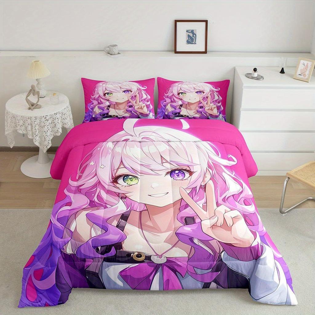 Erosebridal 2/3pcs Japanese Anime Bedding 3D Anime Comforter Set Kawaii Japanese Style Bedding Comforter Sets Cartoon Uniform