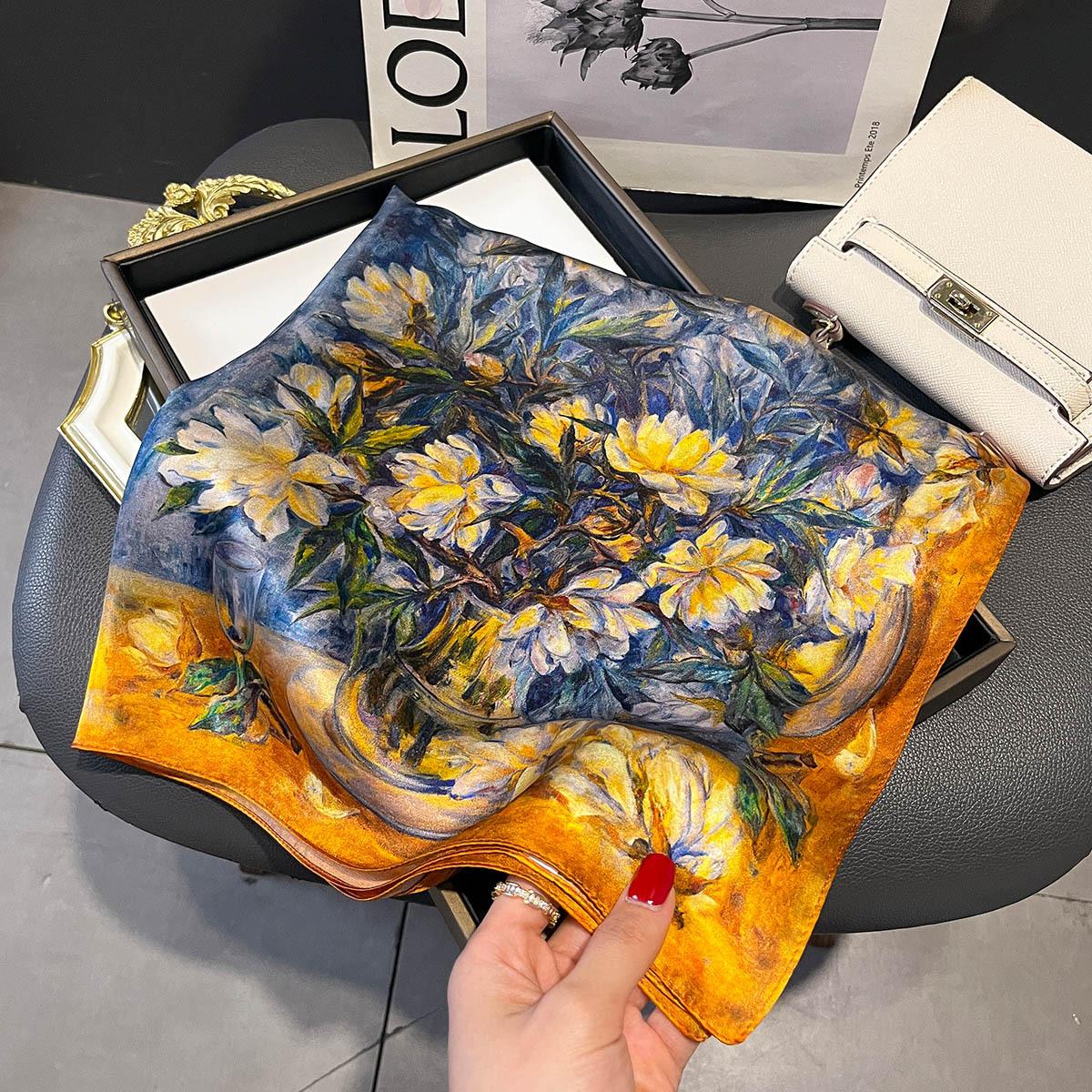 

100% Натуральный Шелковый Платок Женский Фуляр Квадратный Женский Головной Платок Модный Шейный Платок для Волос Дамская Шаль Накидки Хиджаб Бандана Шарфы Real Silk 65x65cm