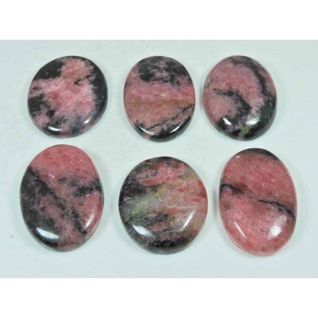 355Cts. Natural Rhodonite Oval Shape Cabochon Loose Gemstone 06 Pcs Lot C-2931