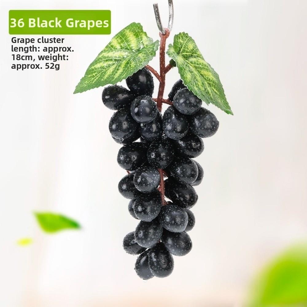 Realistic Artificial Grapes Bunches Decorative Simulation Artificial Faux Fruits Green Grass Fake Grape Bundles