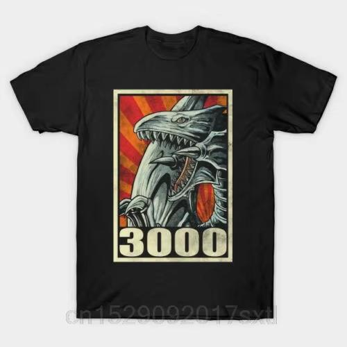 2025 new fashion t shirt printing Yugioh Kaiba Ace Monster Blue Eyes White Dragon 3000 Hope Poster Black TShirt 100 S