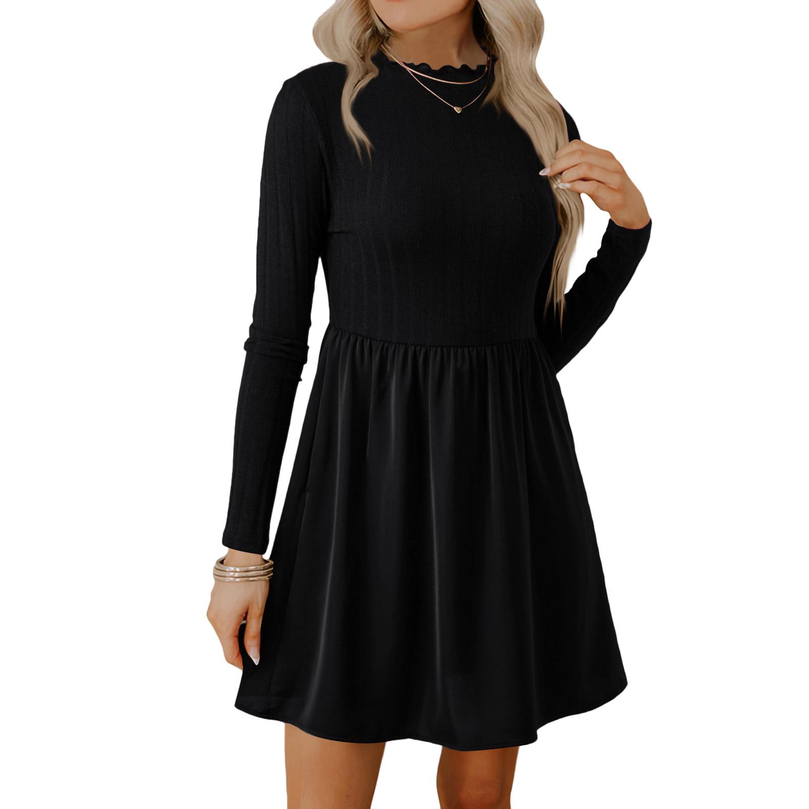 Женская модная повседневная разноцветная универсальная юбка-шорты с высокой талией S чёрный