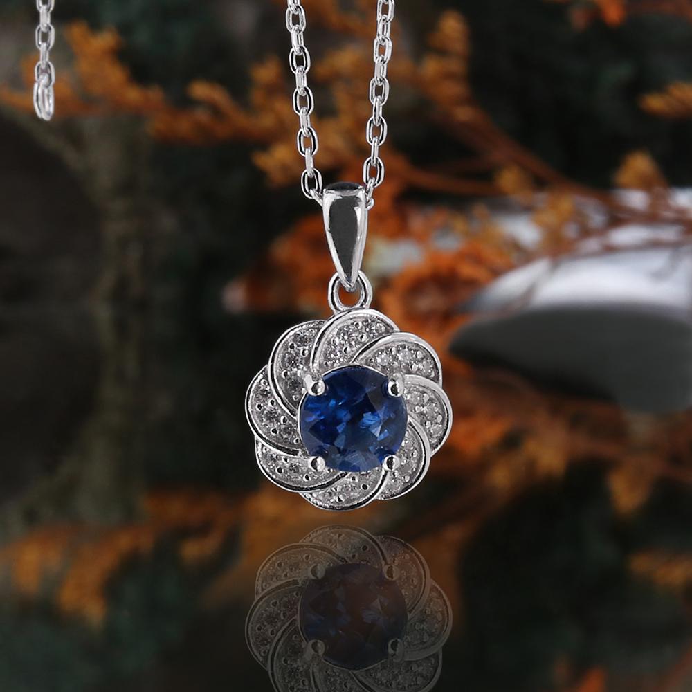 Návrh ve tvaru květu prsten náušnice přívěsek náhrdelník přírodní kyanit 925 Sterlingové stříbro jemná šperková sada pro ženy Dárky k narozeninám