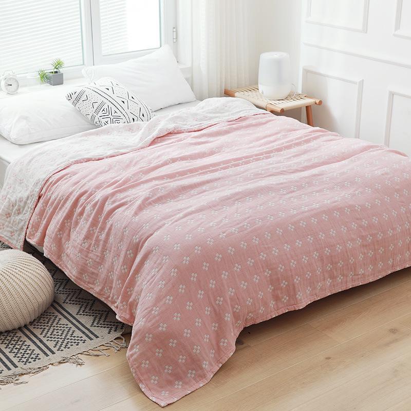 Five-Layer Pure Cotton Gauze Towel Blanket - Lightweight Summer Cover for Adults