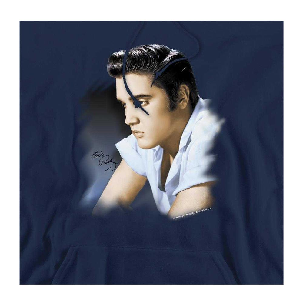 Elvis Presley Unisex Adult Blue Profile Hoodie