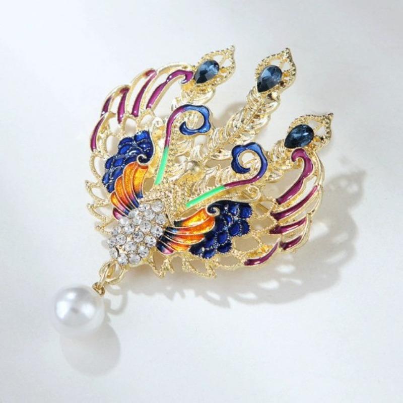 Colorful Retro Peacock Brooch Creative Pin  Personalized Jewelry Accessories Y2K Fashion Party Clothing Trend Gift