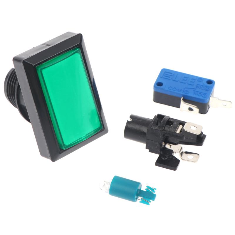 5Sets Arcade Rectangular Push Button Led Illuminated Rectangular Square 12V Light Microswitch For Arcade Machine Video Game Slot