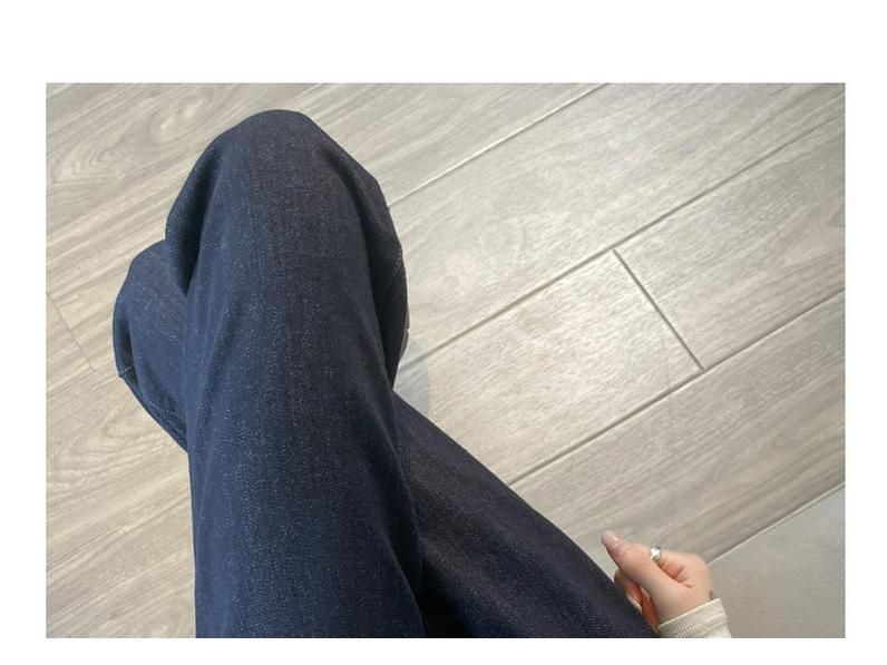 Damen Dunkelblaue High-Waist Straight Leg Jeans - Herbstkollektion 2025 (Stil 8833)