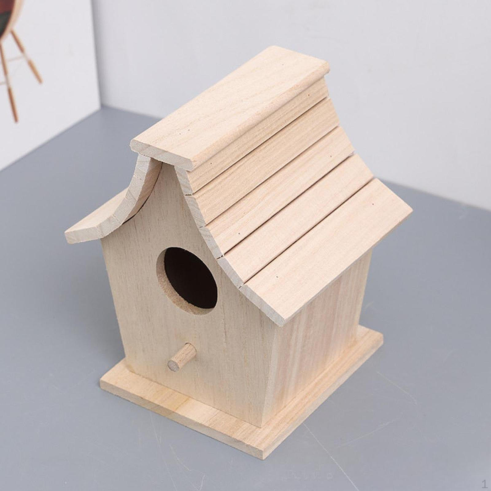 

Bird House Garden Decor Lovers Gift Wood Easy Use Multifunctional Shelter Nesting Box for Yard