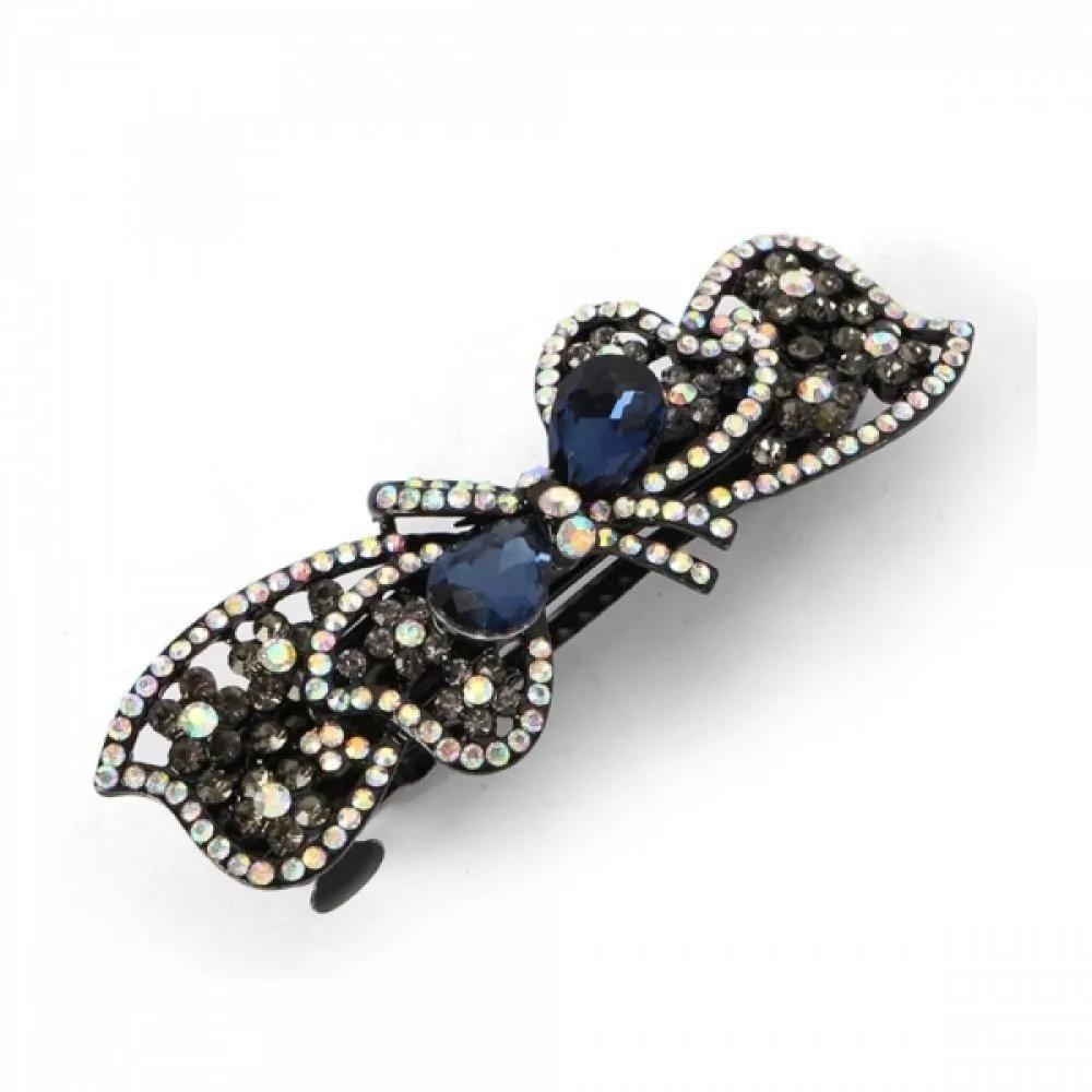 Sturdy ribbon jewel hairpin blue hairpin gift girl s hairpin luxurious pin daily pin date fashion
