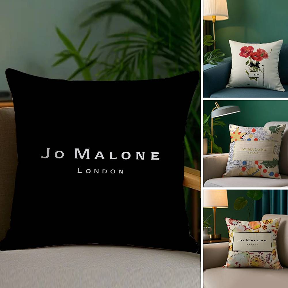 JJo MMalone LLOGO Pillow Case Plush Fabric Soft Double Sided Print Sofa Cushion Cover Throw Pillow Covers