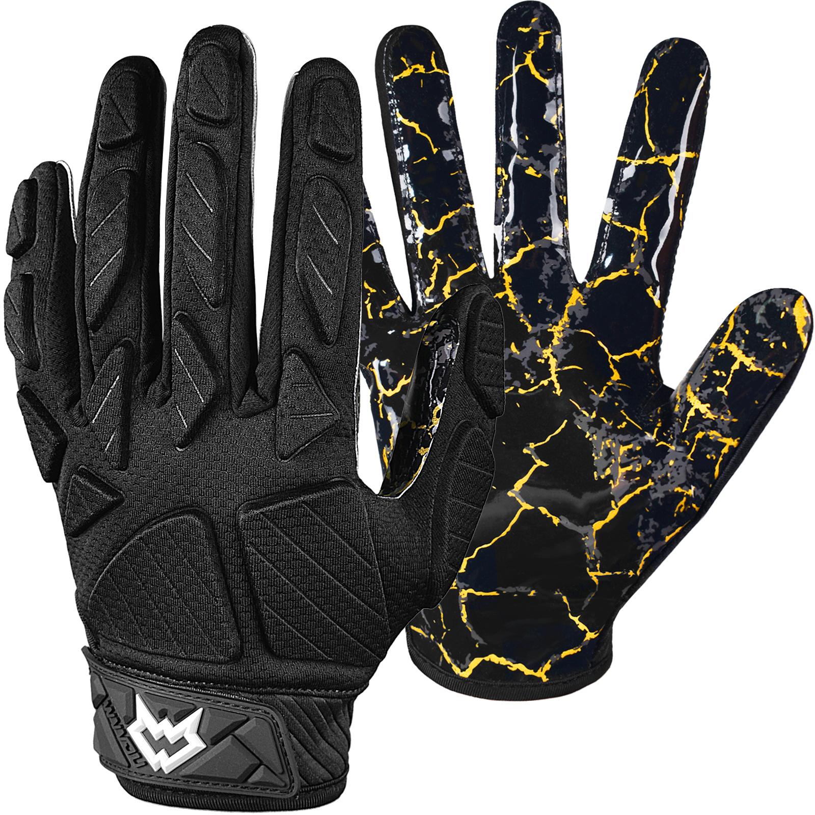 WVVOU Padded Football Gloves, Sticky Padded Receiver Gloves, Football Lineman Gloves M чёрный