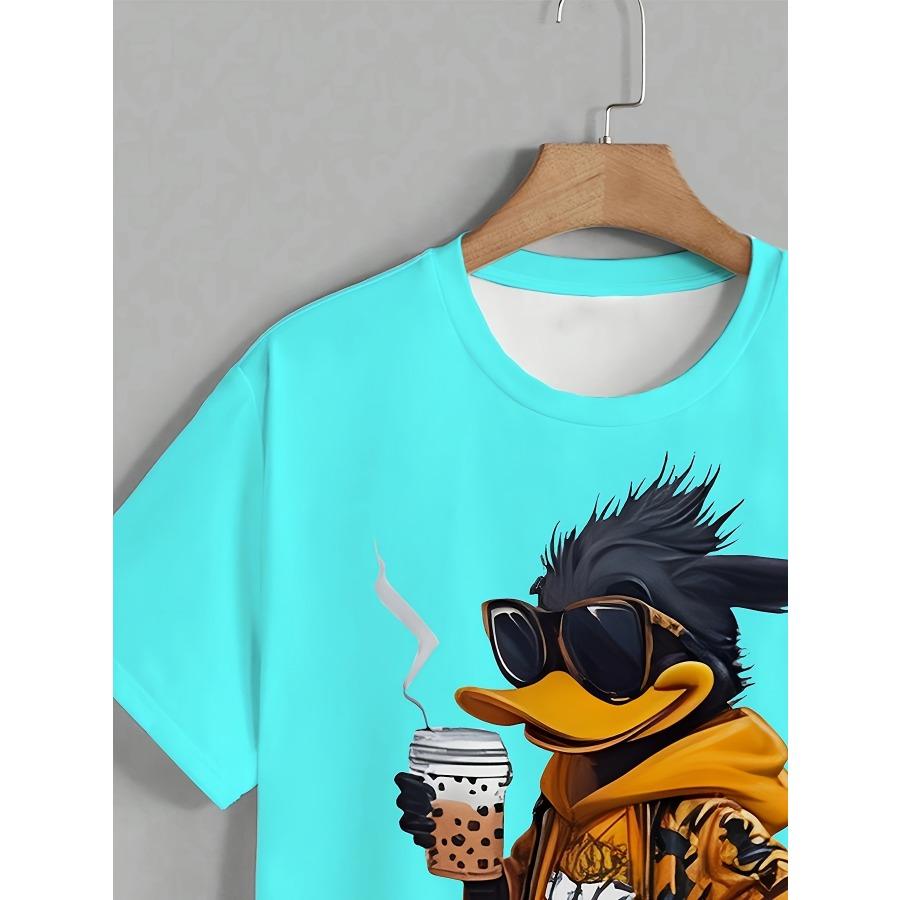 Ležérní tričko s krátkým rukávem, s potiskem, módní, nadměrné, 3D vzor, pro muže, pohodlné, letní, s kulatým výstřihem