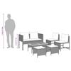 Garden Sofa Set with Cushions 6 Pcs Grey and Navy Blue Poly Rattan