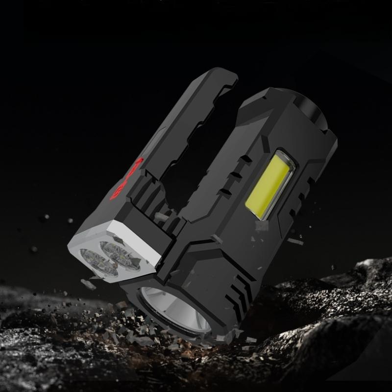 Portable Flashlight Multifunctional Searchlight, Outdoor Ultra Bright, Dual Light Source with Multiple Levels, Long Battery Life of Flashlight