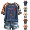 Women's Halloween Raglan Sleeve T-Shirt Neck Short Sleeve Printed Top