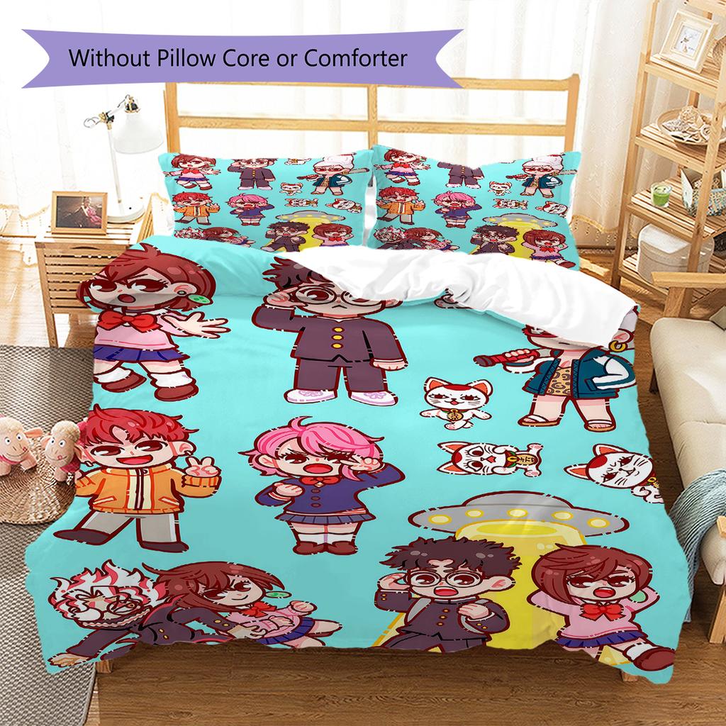 Ložní prádlo se vzorem DAN DA DAN, Sada přikrývky, Povlak na přikrývku, Povlak na polštář, Domácí dárek k narozeninám (1 * povlak na peřinu + 2 * povlak na polštář, bez jádra)