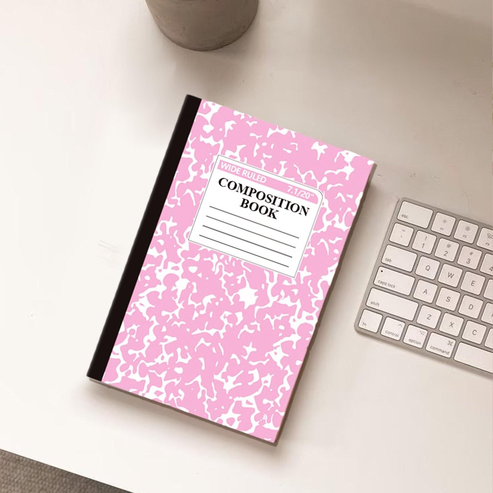 

Простой - Блокнот Мраморный узор Изысканный блокнот Сшитая книга One Size розовый