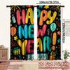 2 Pcs Happy New Year Print Curtains,suitable for Bedroom,living Room Kitchen Decoration,home Decoration,window Curtain