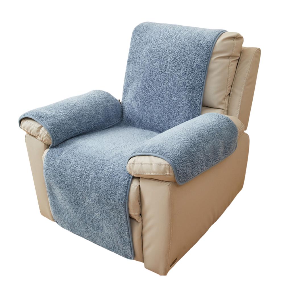 Protector de Reposabrazos Grueso de Lana de Cordero Funda para Sillón Reclinable Protector de Muebles Cómodo para Uso Invernal