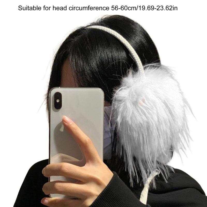 Furry Earmuffs Headwear Stay Warm and Trendy Long Haired Oversized Ear Warmer
