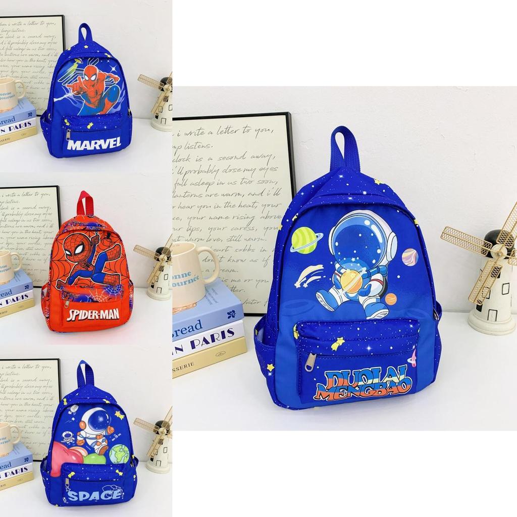 Spider Man Cartoon School Backpack With Durable Nylon And Printed Design For Toddlers And Kids