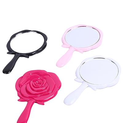 Vintage Rose-Shape Hand Mirror Held Vanity Mirror Standing Makeup Dresser Mirror