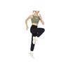 Li Ning Fitness Series Logo Print Cuffed Fleece Loose Sports Pants Women bottoms Black AYKS014-1