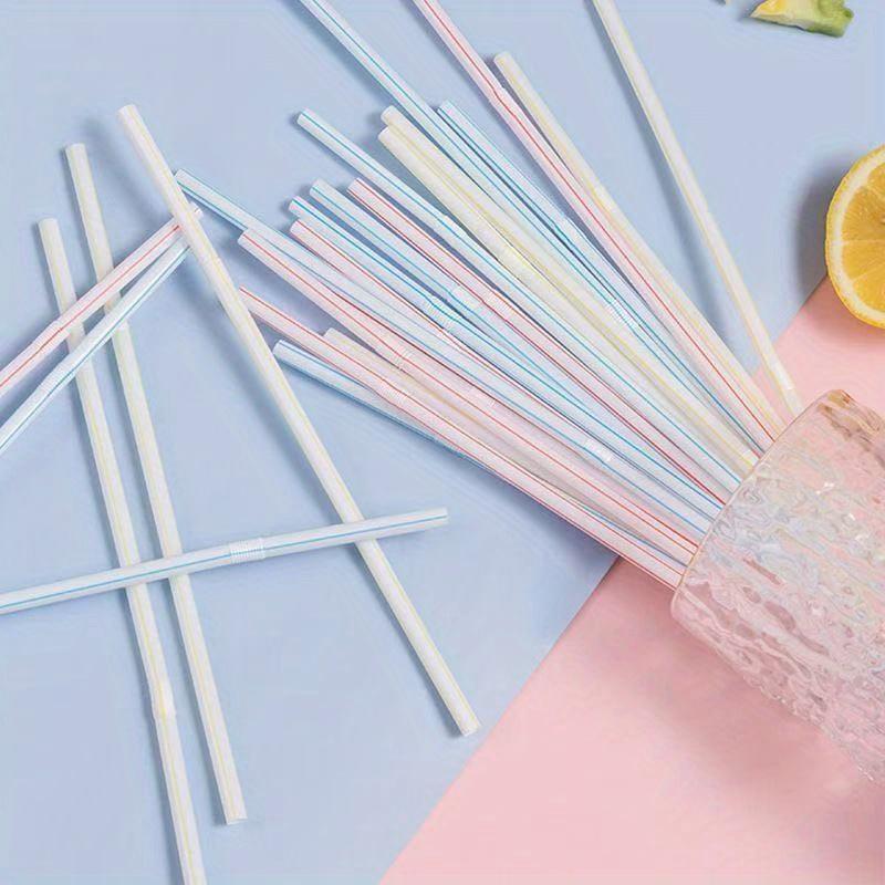 100pcs Disposable Colorful Plastic Straws - Assorted Pastel Colors, for Drinks/Parties/Everyday. Vibrant, Durable Party Supplies