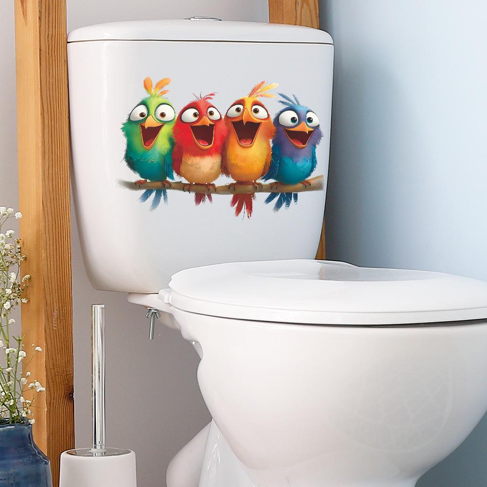 Bunte Vogelaufkleber zur Dekoration des Eingangsbereichs und des Badezimmers auf kreativen Ästen