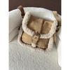 Korean Retro Style Women's Suede Fluffy Lamb Wool Shoulder Bag - Autumn/Winter Collection.