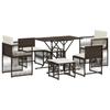 VidaXL Ensemble à manger de jardin et coussins 7 pcs marron rotin, ensemble à manger d'extérieur, meuble à manger de jardin, 369010
